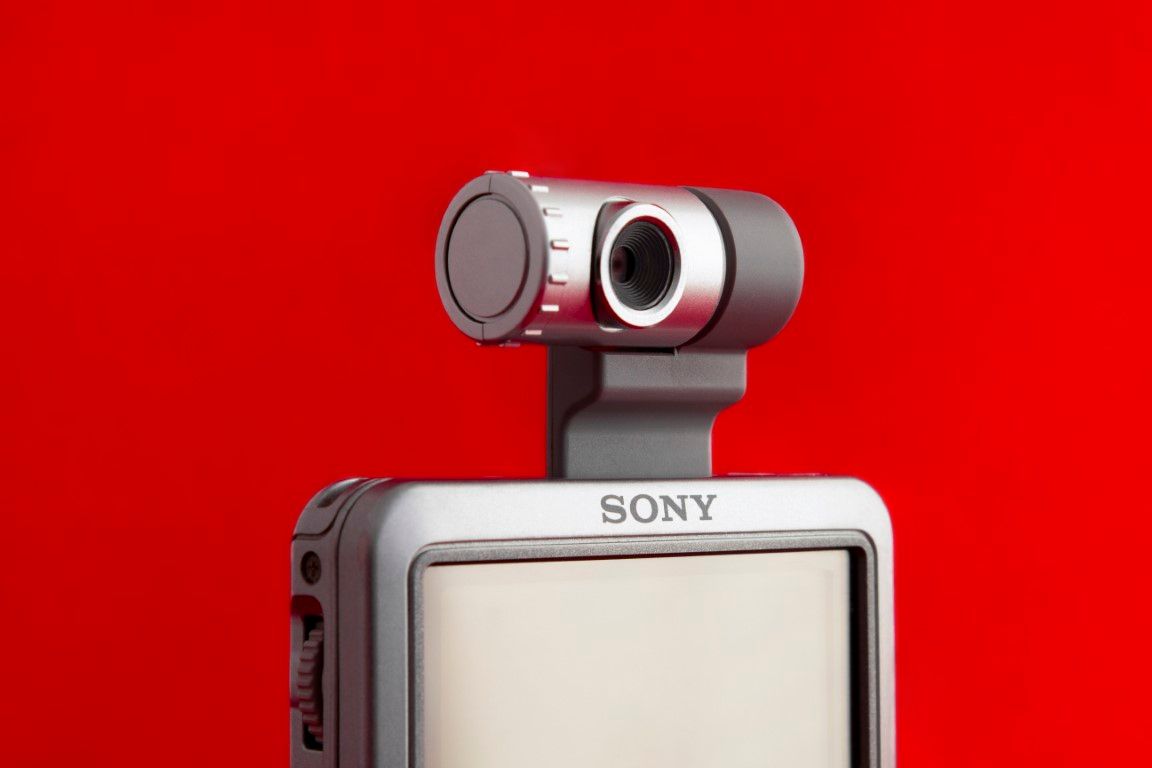 The Memory Stick Camera module matches the silver-and-grey look of a Sony PEG-SJ20 handheld.